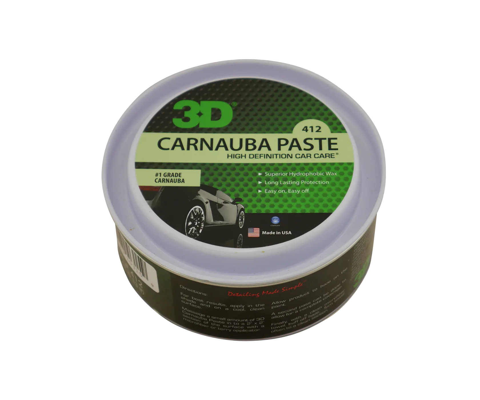 Твёрдый воск 3D Carnauba Paste Wax