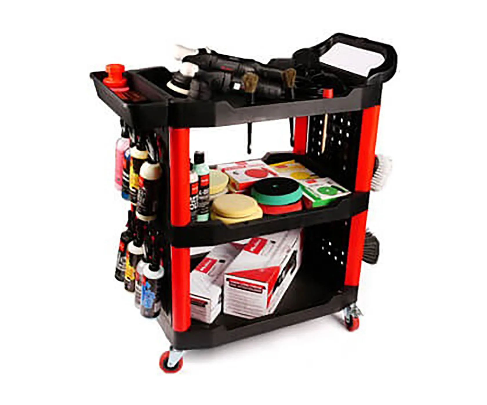Пластиковая тележка MaxShine 3-Tier Storage Utility Detailing Rolling Cart