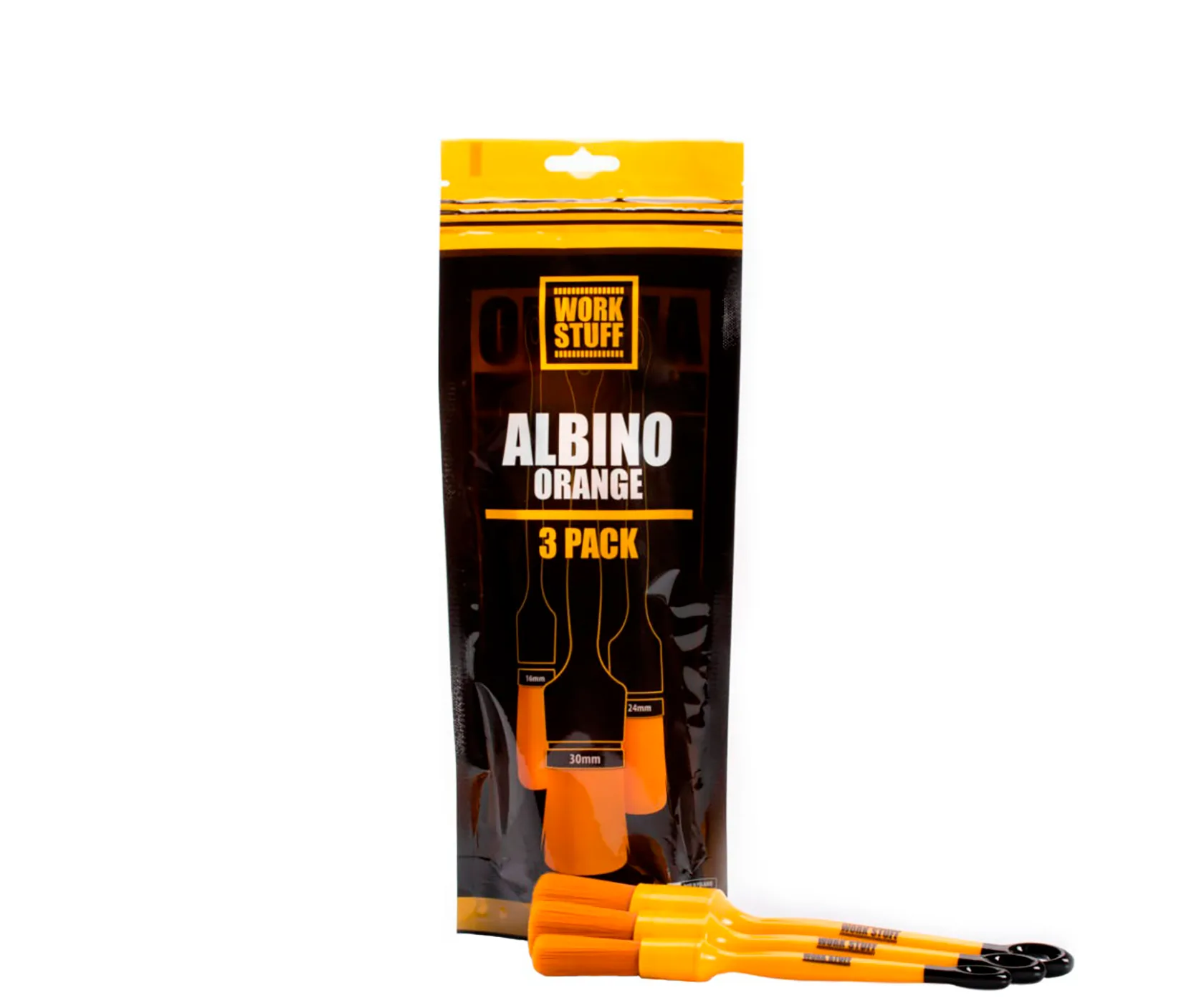 Набор химстойких кистей Work Stuff Detailing Brush Albino Orange 3 Pack